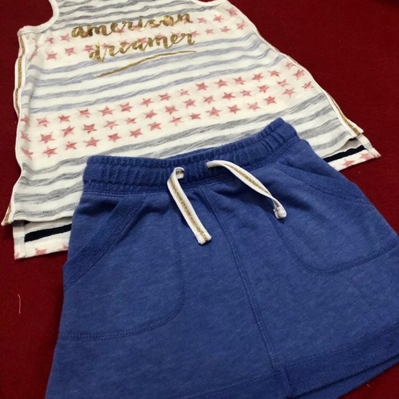 Tank Top & Blue Skirt Set For Girls 5T - Picture 2 of 4